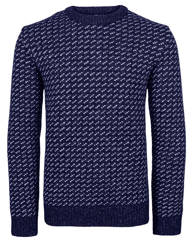 Norwegian Norwegian Sweater SPITZBERGEN, 100% wool, dark blue