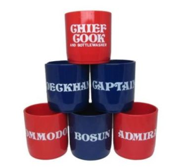 Stack of Nautical  Mikki Mugs
